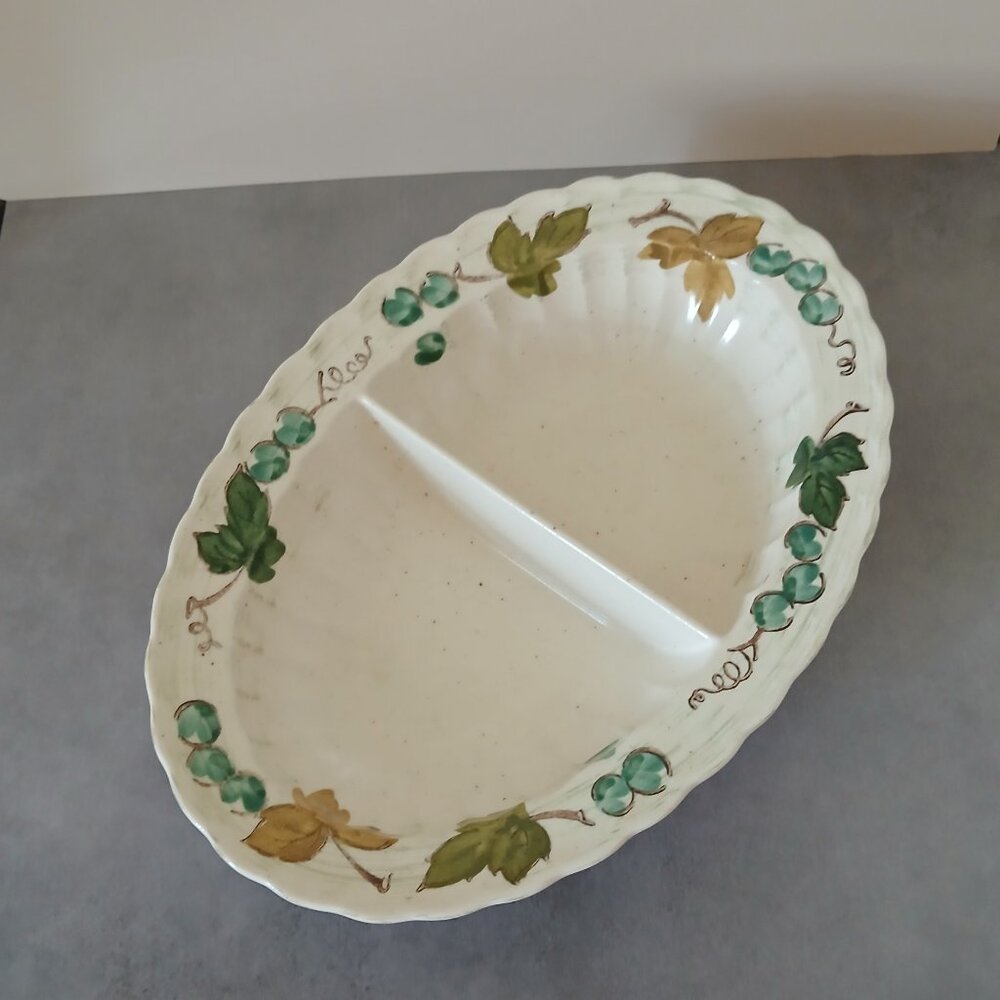 Vintage Metlox Vernon Ware "Vineyard" Divided Serving Dish